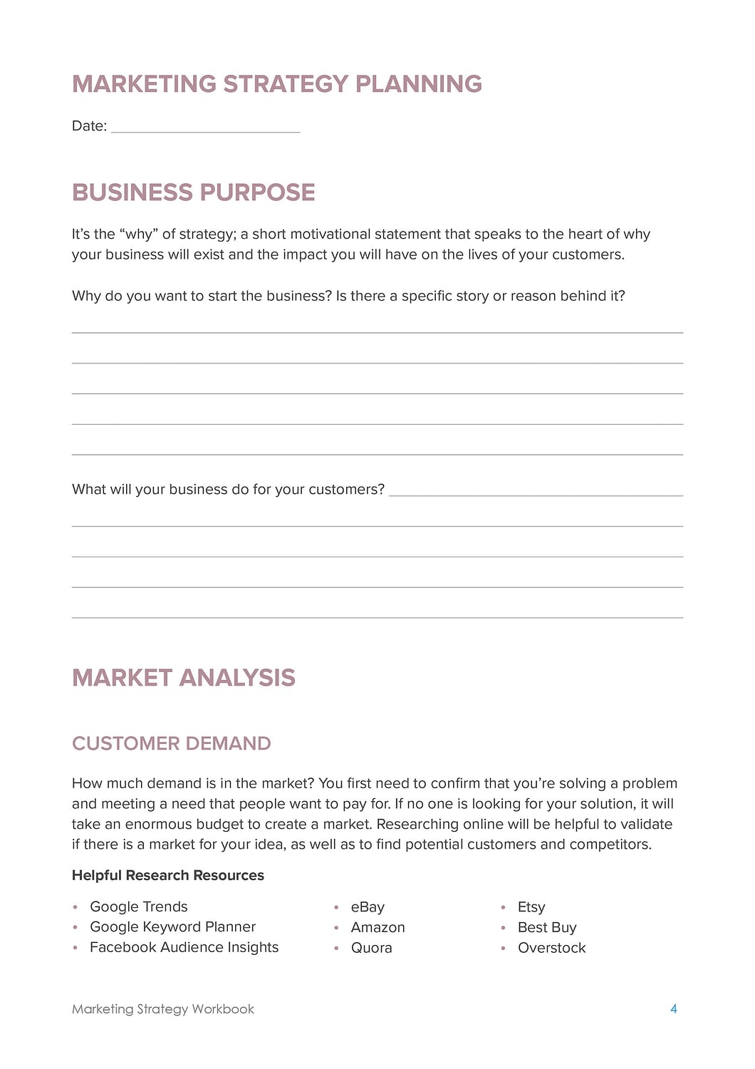 Marketing Strategy Workbook