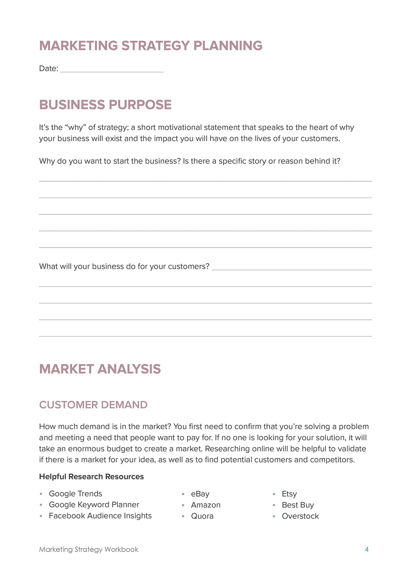 Marketing Strategy Workbook